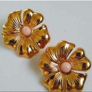 Vintage Flower Clip-on Flower Earrings